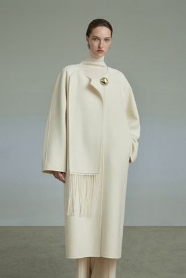Zelie Fringe Wool Coat, $538 | Thilikó