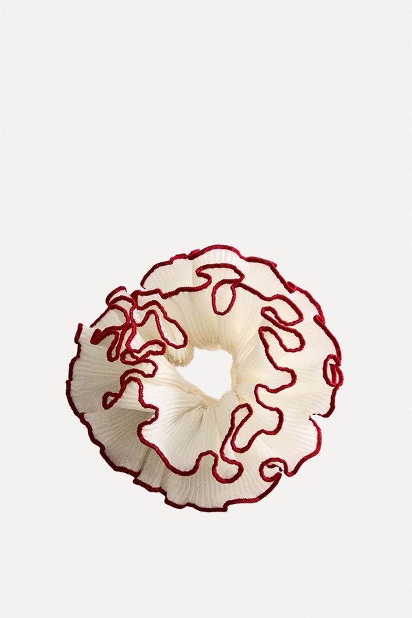 Flower Scrunchie With Contrasting Trim