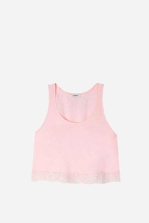 Satin Top With Lace from Sandro