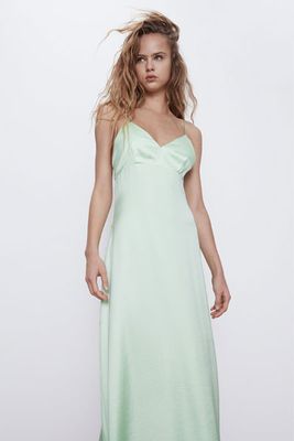 Satin Dress With Cut-out Detail