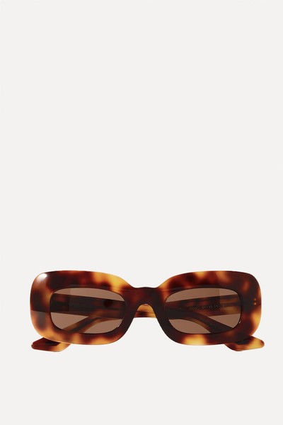 Oversized Rectangular-Frame Acetate Sunglasses from Oliver Peoples x Khaite