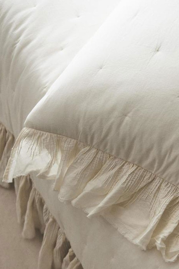 Cotton Quilted Cushion Cover With Ruffle Trim from Zara Home