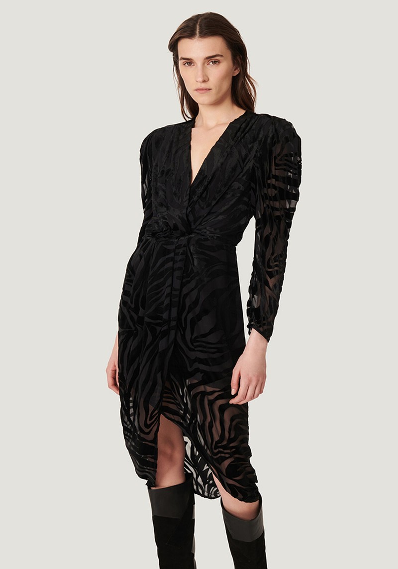 Zebra Print Velvet Midi Dress from Iro