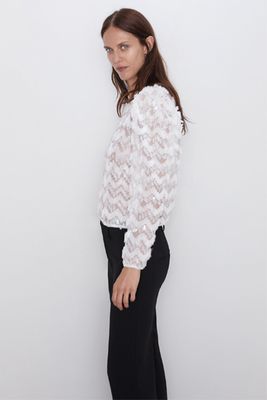 Sequinned Tulle Sweater from Zara