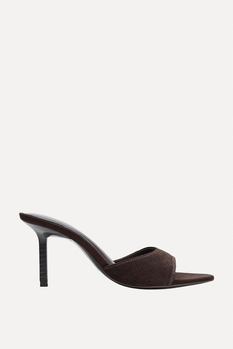 Split Suede Heeled Sandals