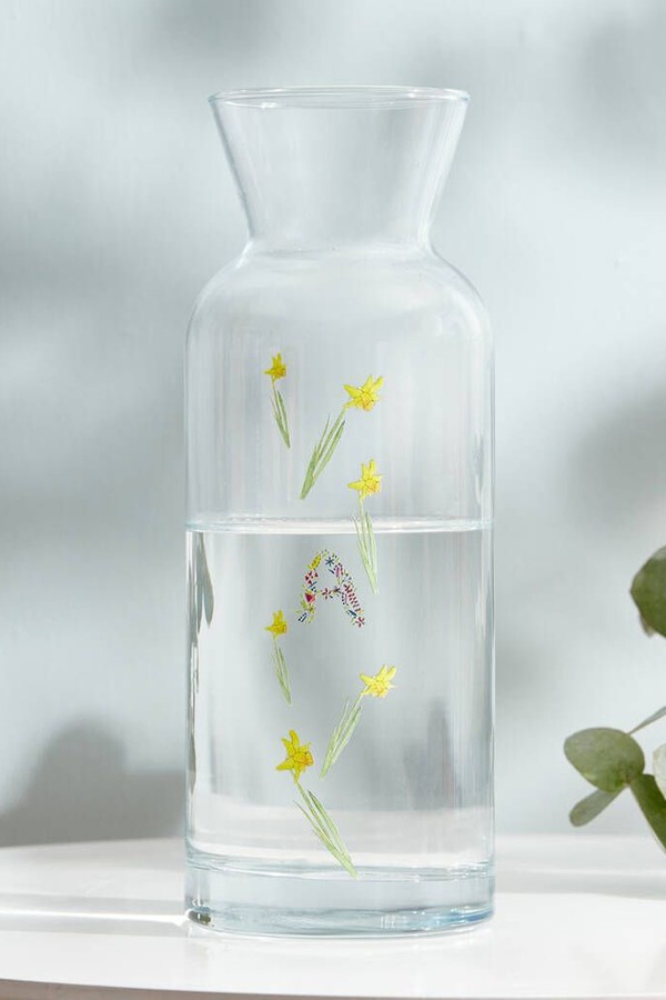 Personalised Birth Flower Stems Glass Vase