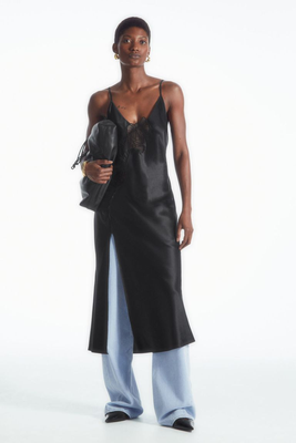 Lace-Panelled Silk Slip Dress from COS