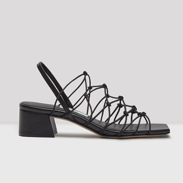 Frida Plain Black Sandals from Miista