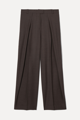 Wide-Leg Pleated Wool Trousers  from COS