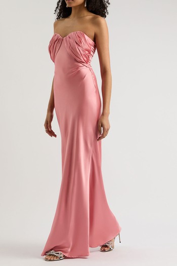 Livia Strapless Satin Gown from Misha