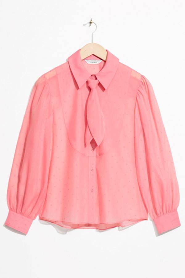 Sheer Collared Tie Blouse from & Other Stories