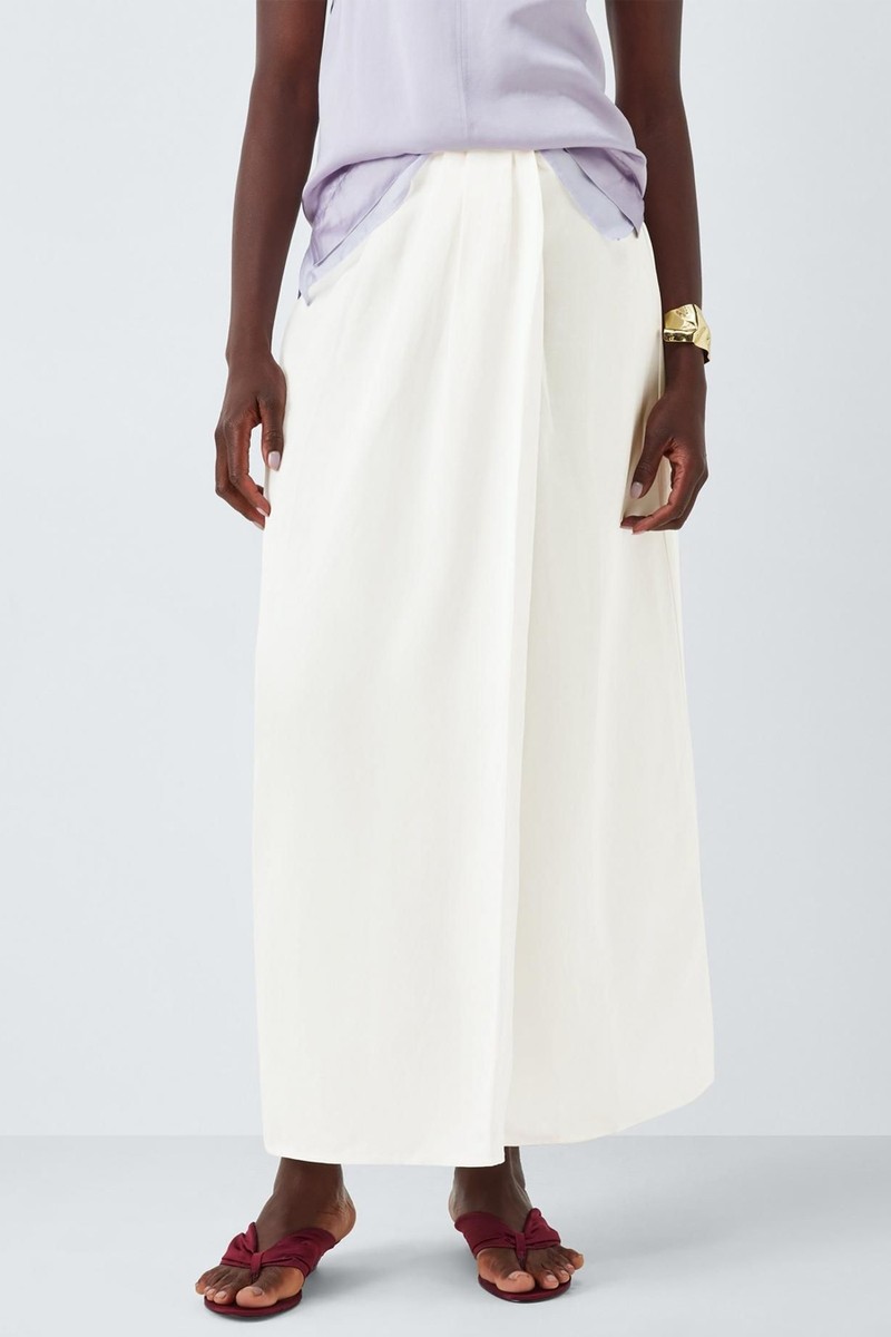 Editions Linen Tencel Blend Draped Maxi Skirt from John Lewis