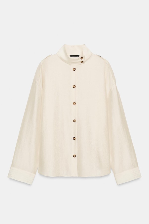 Flowing High Neck Shirt