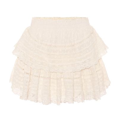 Ruffle Cotton-Lace Mini Skirt from LoveShackFancy