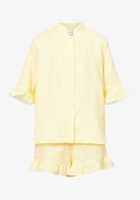 Ruffle-Trim Linen Pyjama Set from Sleeper