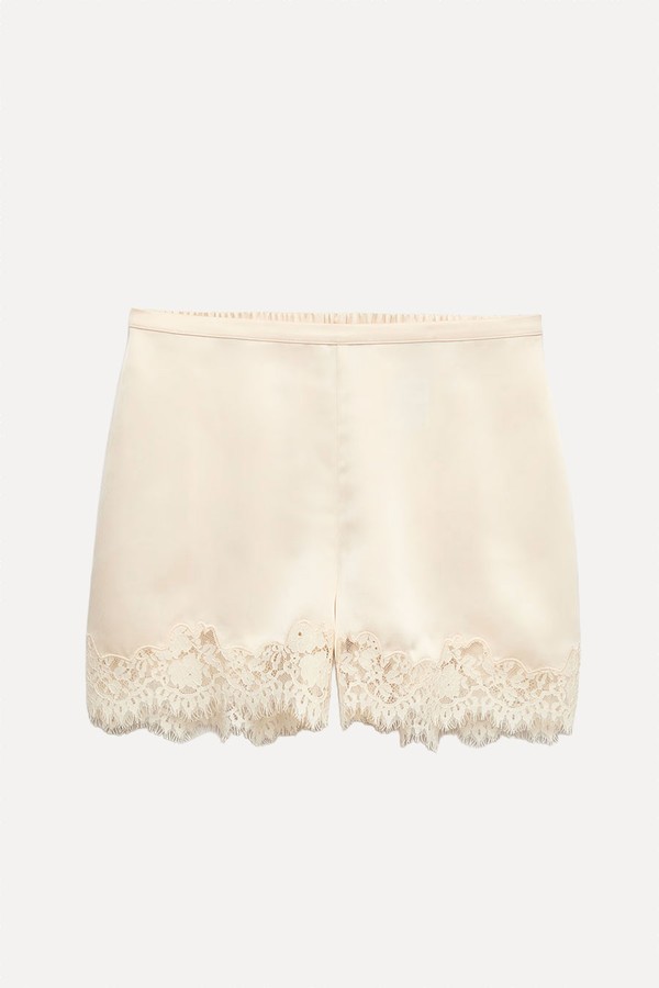 Satin Lace Trim Shorts from Marks & Spencer