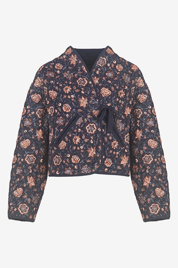 Oslo Floral-Print Reversible Corduroy Padded Jacket from By Iris