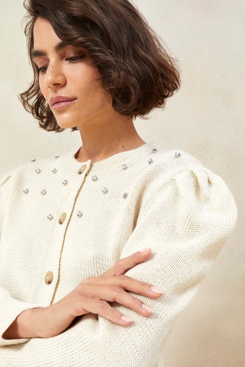 Kim Cream Puff Sleeve Cardigan, £194 | Loeffler Randal