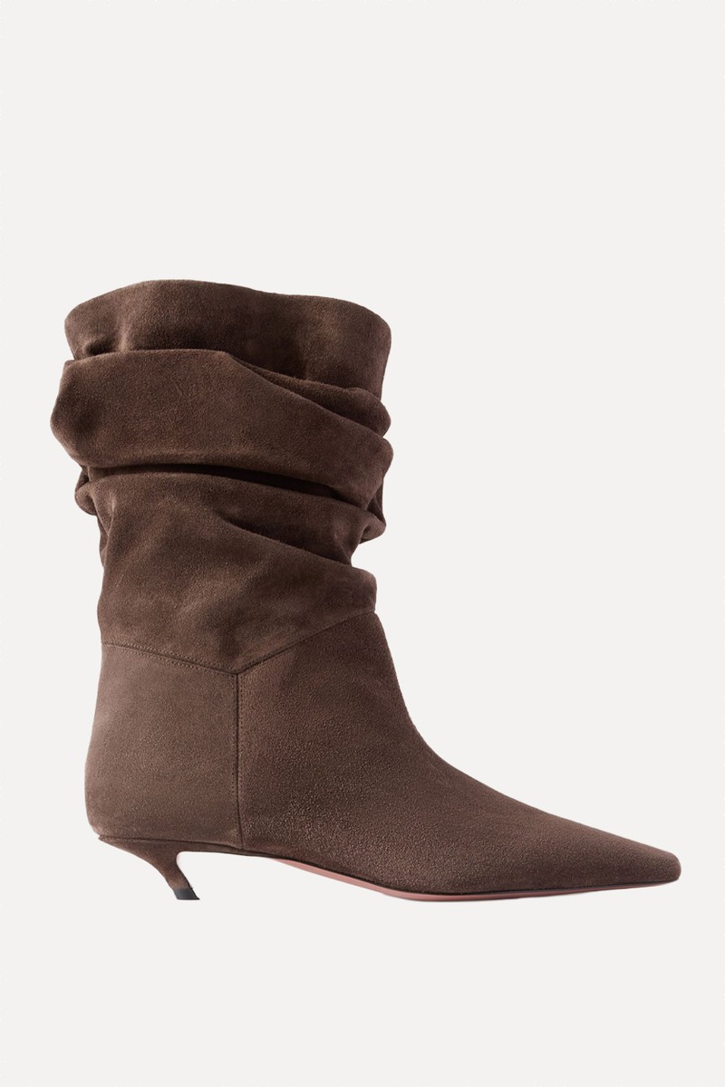 Jamie Ruched Suede Ankle Boots                                       from AMINA MUADDI