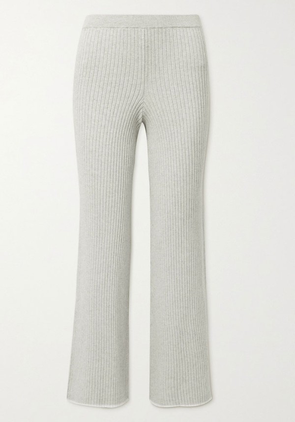 Ribbed Cotton & Cashmere-Blend Track Pants from Skin