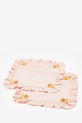 Pink Cotton Napkins Set of Two from Oliver Bonas