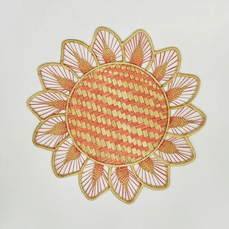 Pink Woven Flower Placemat