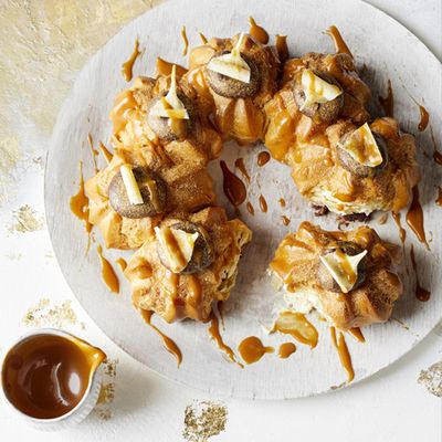 Chocolate Caramel Vanilla Choux Wreath from Waitrose