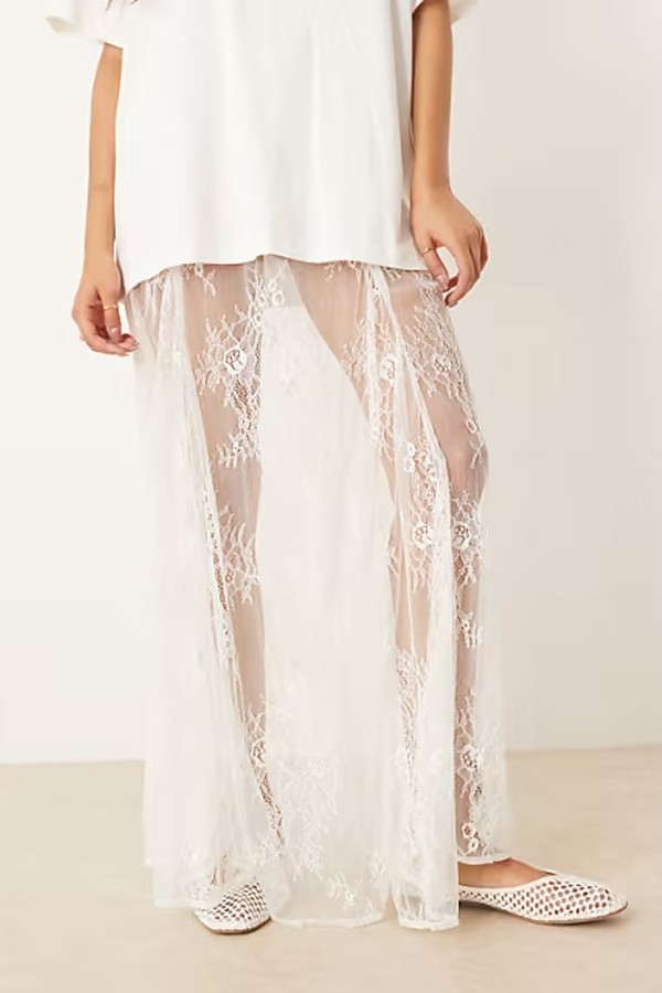 Godet Lace Maxi Skirt from ASOS Design