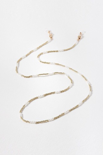 India Gold & Faux Pearl Sunglasses Chain from Oliver Bonas