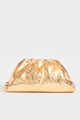 The Pouch Leather Clutch In Gold from Bottega Veneta