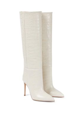 Croc-Effect Leather Knee-High Boots from Paris Texas