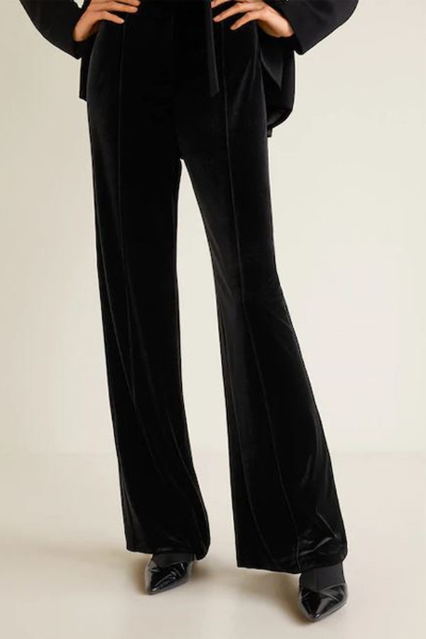 Flared Velvet Trousers from Mango