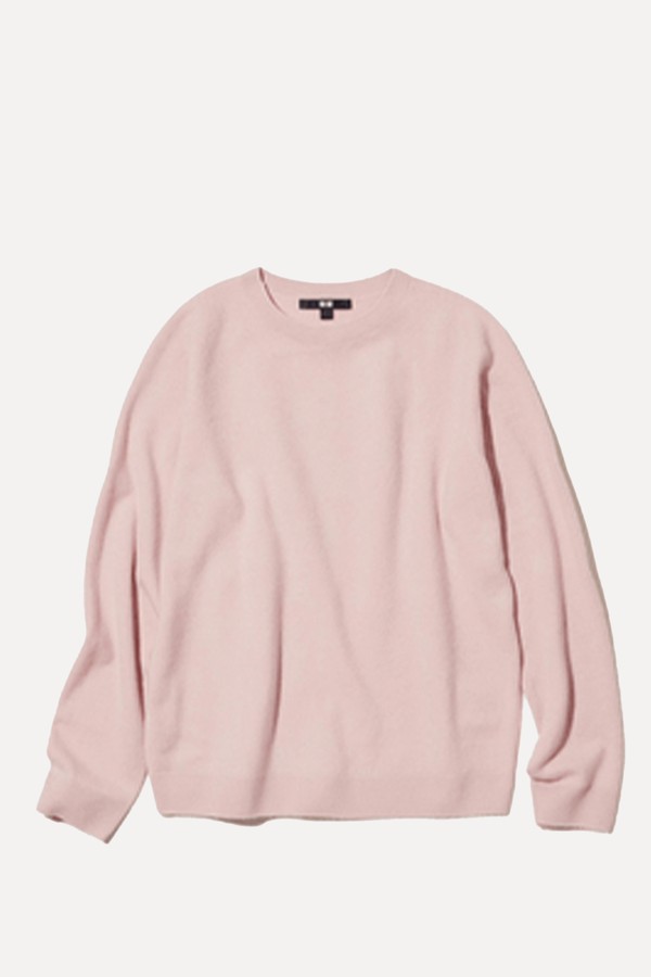 100% Cashmere 3D Knit Seamless Crew Neck Jumper from Uniqlo