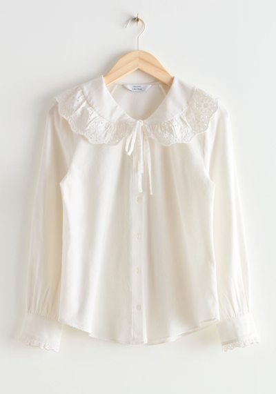 Scalloped Embroidery Blouse