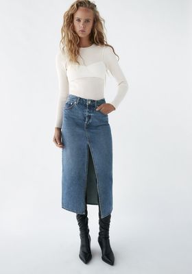 Long Denim Skirt from Zara