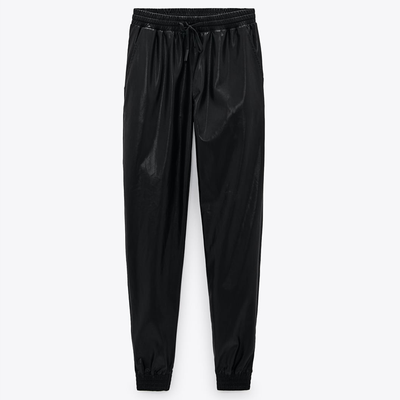Imitation Leather Jogging Trousers from H&M