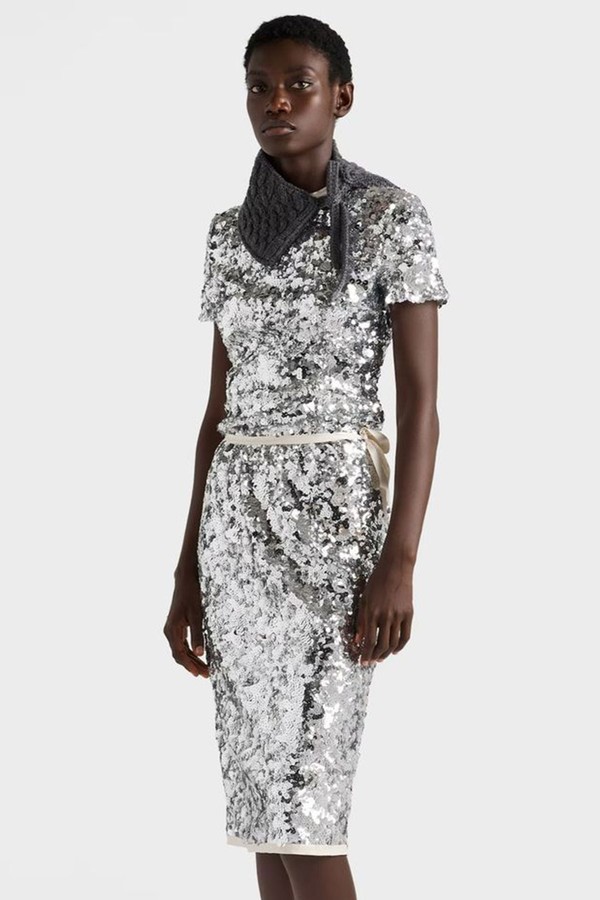 Embroidered Sequin Skirt from Prada