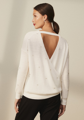 Scattered Sparkle Wrap-Back Jumper With Alpaca from The White Company
