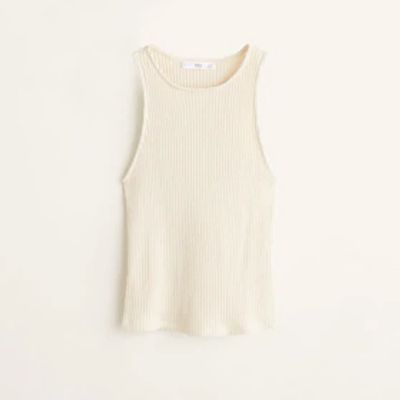 Ribbed Cotton-Blend Top from Mango