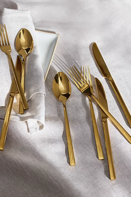 6 Piece/2 Place Settings Gold Cutlery Set