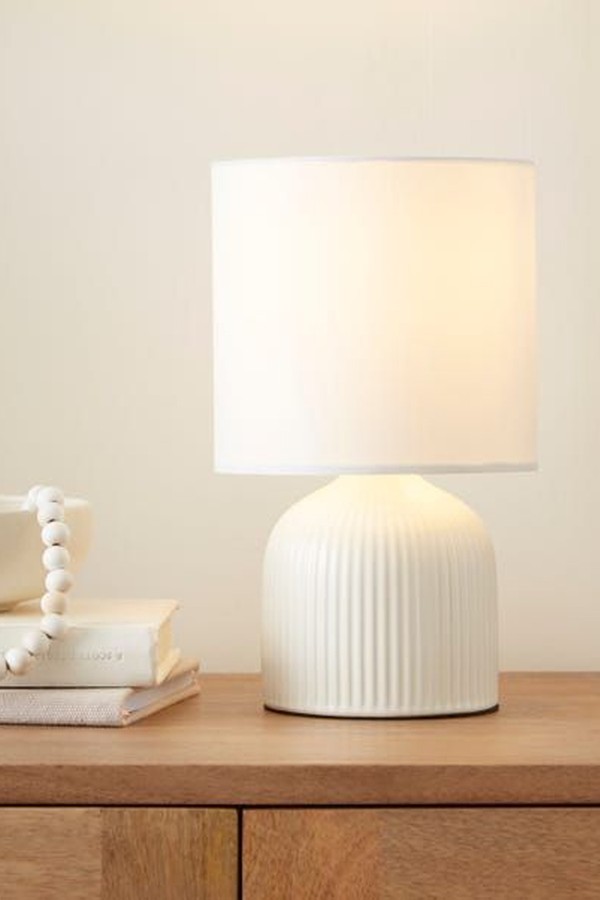 Hebe Ribbed Ceramic Table Lamp