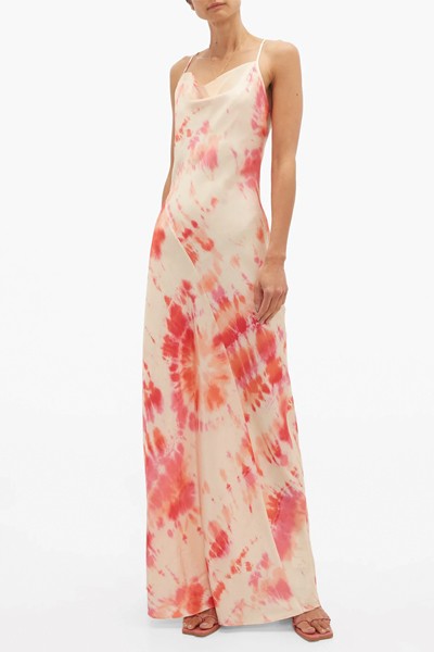 Ariel Tie-Dye Satin Maxi Dress from Rat & Boa