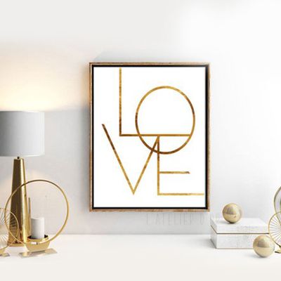 LOVE Typography Gold Foil Print from LatelierdOR