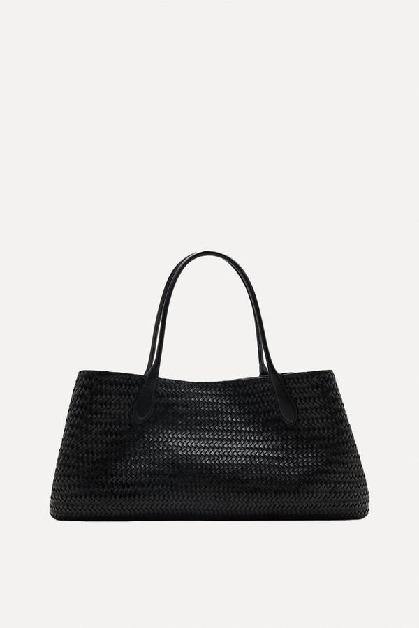 Large Braided Leather Shoulder Bag