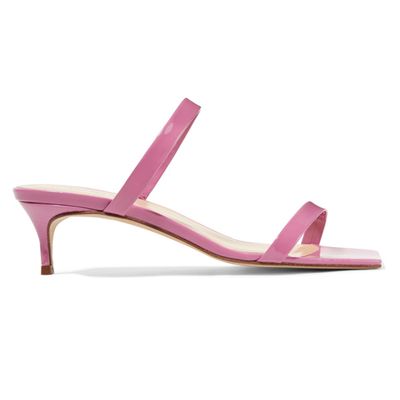 Thalia 50 Pink Patent Leather Mules from By Far
