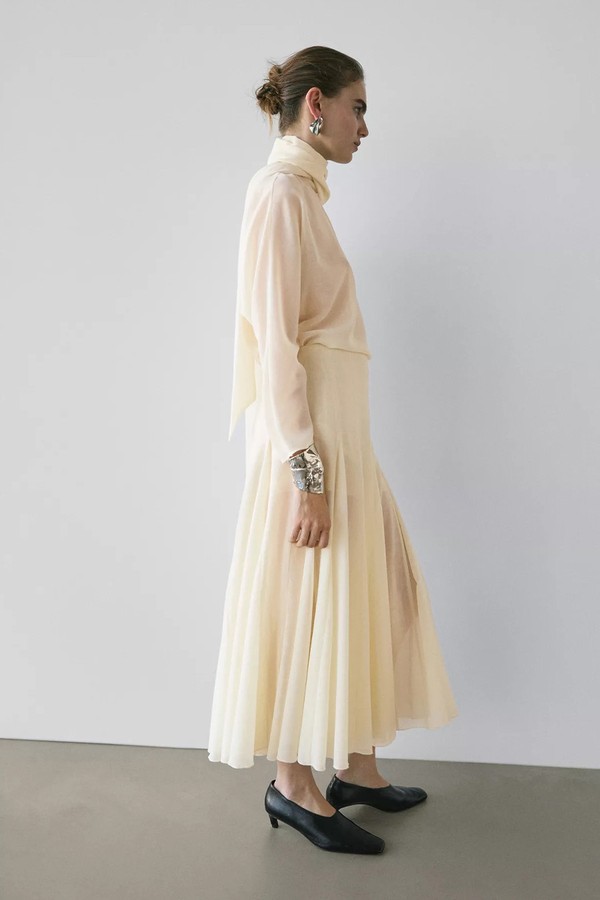 Flowing Flounce Midi Skirt from Massimo Dutti