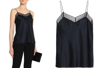 Lace Trimmed Silk Satin Camisole  from Vince