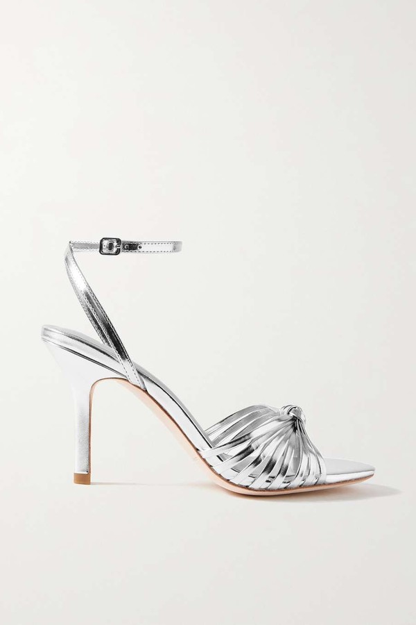 Ada Knotted Mirrrored-Leather Sandals from Loeffler Randall