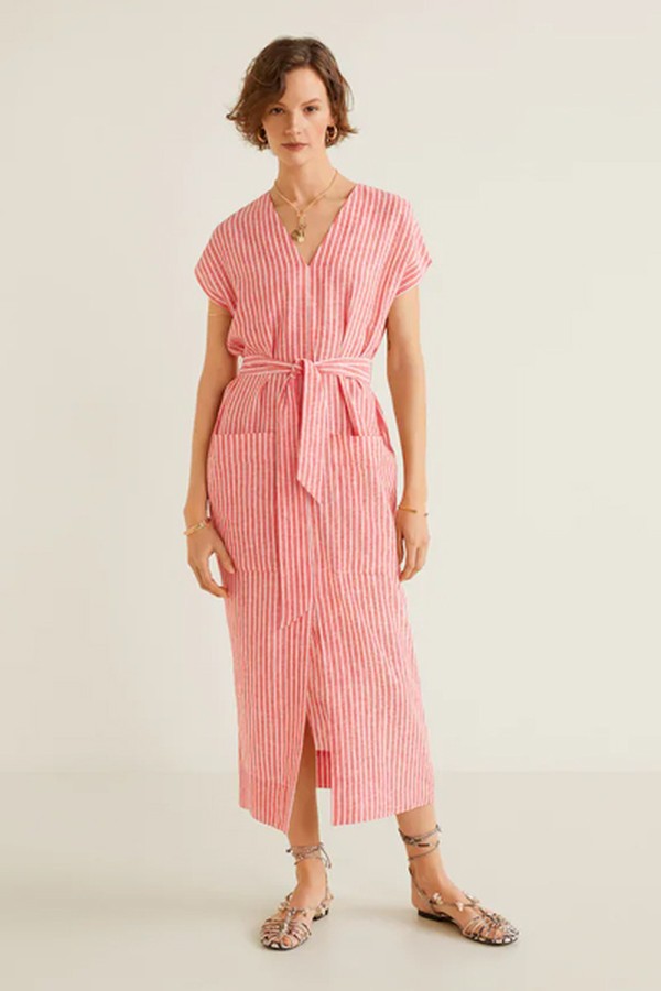 Linen-Blend Dress