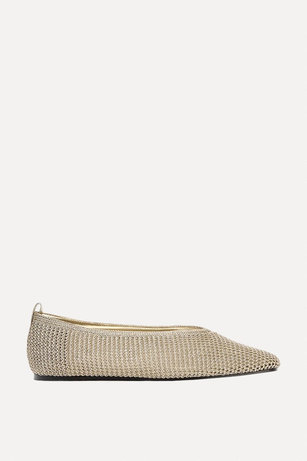 Metallic Braided Ballet Flats